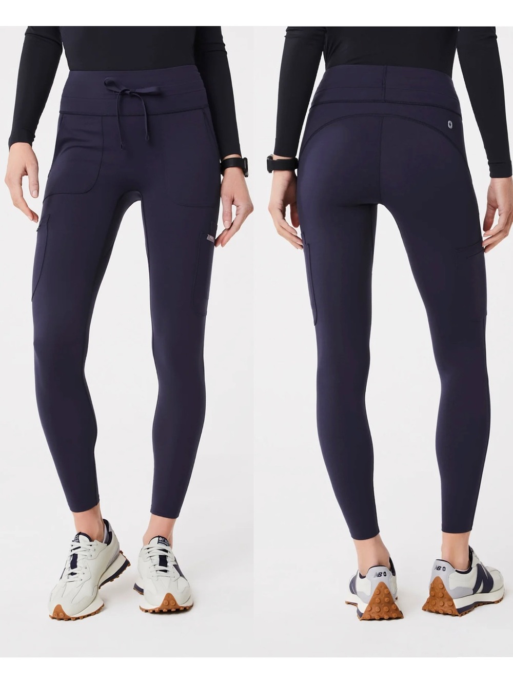FIGS High Waisted Seville Scrub Legging 6 Pockets 27” in Navy L